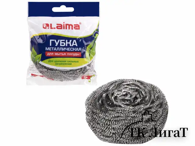 Губка (мочалка) для посуды металлическая LAIMA, БОЛЬШАЯ, спиральная, 50 г, 603101