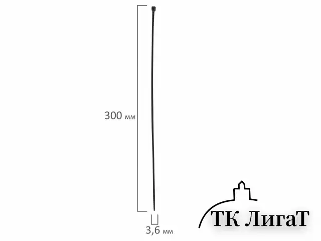 Хомуты (стяжки), нейлоновые, 3,6 мм х 300 мм, комплект 100 шт., PROCONNECT, черные, европодвес, 57-0301