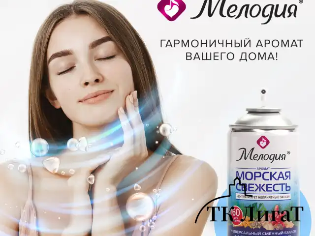 Сменный баллон 250 мл МЕЛОДИЯ "Морская свежесть", для автоматических освежителелей, универсальный, 605226