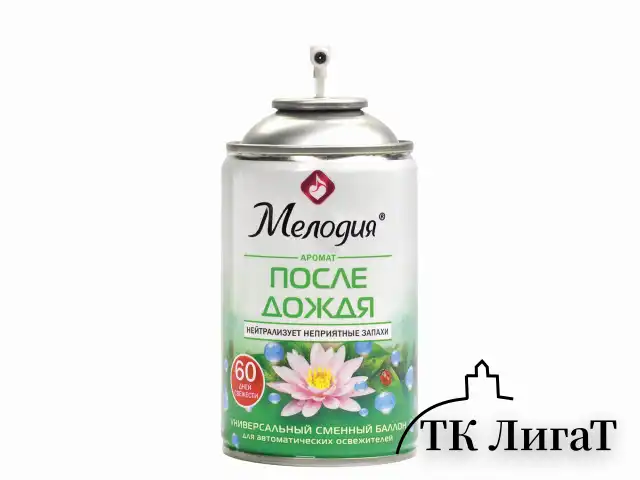 Сменный баллон 250 мл МЕЛОДИЯ "После дождя", для автоматических освежителей, универсальный, 605227
