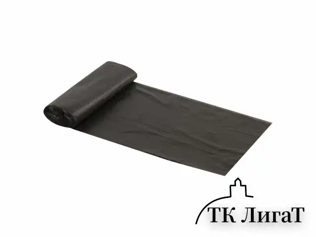 Мешки для мусора 30 л, черные, в рулоне 20 шт., ПНД 5 мкм, 47х55 см, ЛЮБАША эконом, 605329