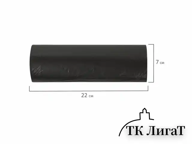 Мешки для мусора 180 л черные в рулоне 10 шт., ПВД 24 мкм, 80х106 см, ЛЮБАША эконом, 605336