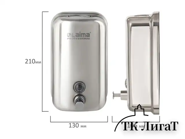 Дозатор для жидкого мыла LAIMA PROFESSIONAL INOX (гарантия 3 года), 1 л, нержавеющая сталь, зеркальный, 605393