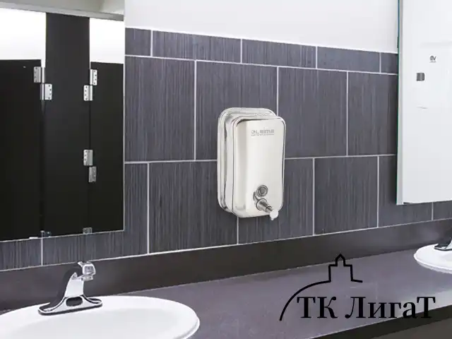 Дозатор для жидкого мыла LAIMA PROFESSIONAL INOX (гарантия 3 года), 1 л, нержавеющая сталь, зеркальный, 605393