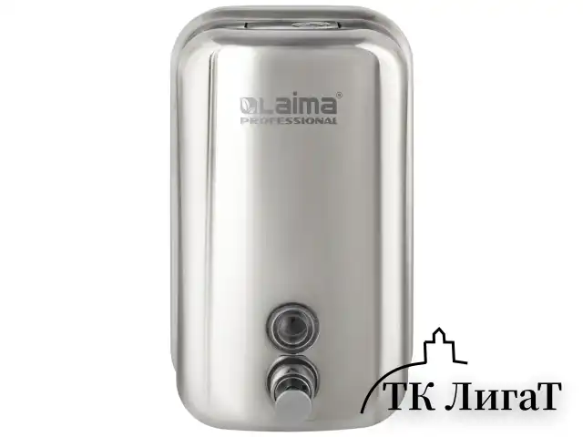 Дозатор для жидкого мыла LAIMA PROFESSIONAL INOX (гарантия 3 года), 1 л, нержавеющая сталь, зеркальный, 605393