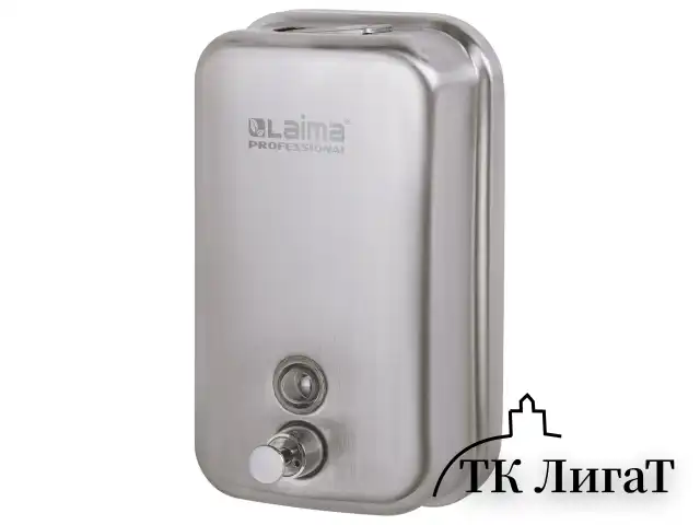 Дозатор для жидкого мыла LAIMA PROFESSIONAL INOX (гарантия 3 года), 1 л, нержавеющая сталь, матовый, 605395
