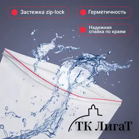 Пакеты с замком ZIP LOCK "зиплок", комплект 100 шт., 250х300 мм, ПВД, толщина 40 микрон, BRAUBERG, 606217