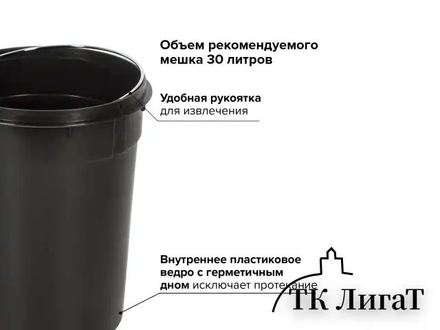 Ведро-контейнер для мусора (урна) с педалью LAIMA "Modern", 5 л, матовое, нержавеющая сталь, 606301