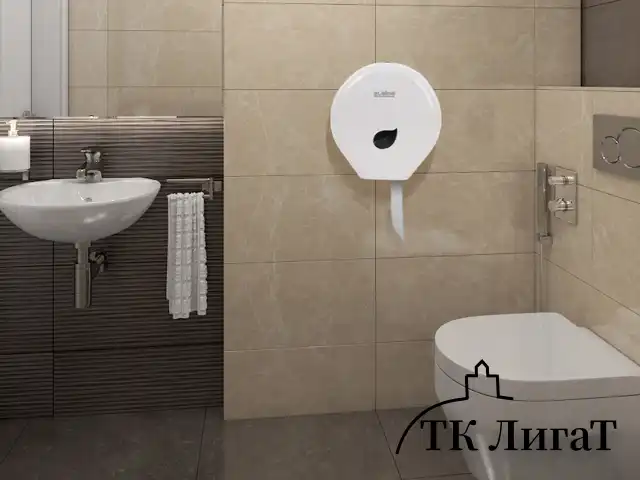Диспенсер для туалетной бумаги LAIMA PROFESSIONAL ECO (Система T2), малый, белый, ABS-пластик, 606545