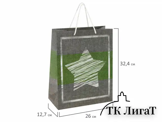 Пакет подарочный 26x12,7x32,4 см, ЗОЛОТАЯ СКАЗКА "Звезда", ламинированный, 606588