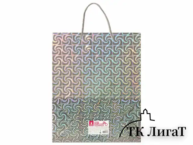 Пакет подарочный 26x12,7x32,4 см, ЗОЛОТАЯ СКАЗКА голография, ассорти 4 цвета, 606607