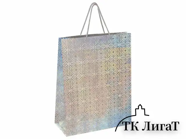 Пакет подарочный 33x12,7x44,7 см, ЗОЛОТАЯ СКАЗКА голография, ассорти 3 цвета, 606610