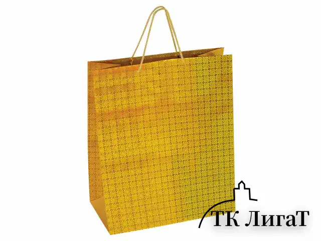 Пакет подарочный 40,6x19x48,8 см, ЗОЛОТАЯ СКАЗКА голография, ассорти 3 цвета, 606611