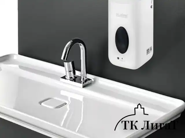 Дозатор для жидкого мыла LAIMA CLASSIC, НАЛИВНОЙ, СЕНСОРНЫЙ, 1 л, с блоком питания, белый, 607318