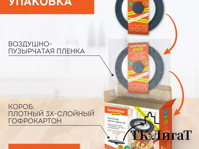 Крышка для любой сковороды и кастрюли универсальная 3 размера (22-24-26 см) серая, DASWERK, 607588