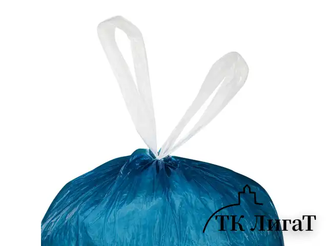 Мешки для мусора с завязками LAIMA "ULTRA", 60 л, синие, рулон 15 шт., особо прочные, ПСД 30 мкм, 60х70 см, 607696