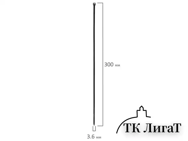 Стяжка (хомут) нейлоновая сверхпрочная POWER LOCK, 3,6x300 мм, КОМПЛЕКТ 100 шт., черная, SONNEN, 607917