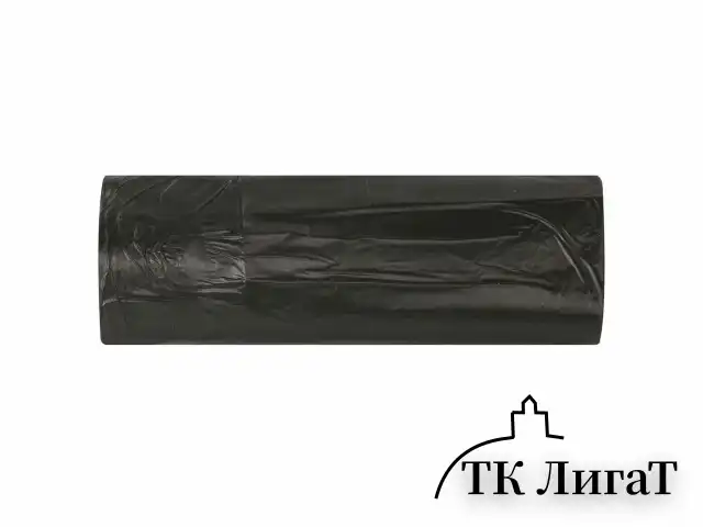 Мешки для мусора 120 л, черные, в рулоне 10 шт., ПВД 25 мкм, 68х105 см, ЛЮБАША, 608094