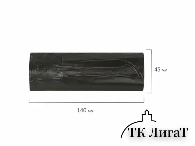 Мешки для мусора 120 л, черные, в рулоне 10 шт., ПВД 25 мкм, 68х105 см, ЛЮБАША, 608094