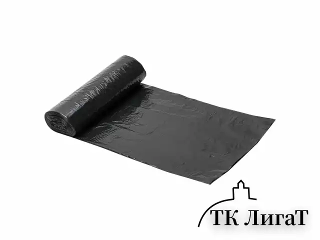 Мешки для мусора 120 л, черные, в рулоне 10 шт., ПВД 25 мкм, 68х105 см, ЛЮБАША, 608094