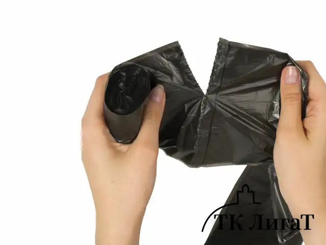 Мешки для мусора 120 л, черные, в рулоне 10 шт., ПВД 25 мкм, 68х105 см, ЛЮБАША, 608094