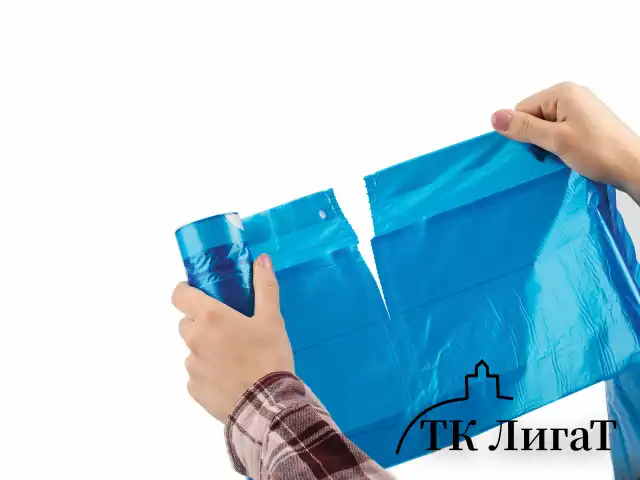 Мешки для мусора с завязками 35 л, синие, в рулоне 30 шт., ПНД 13 мкм, 48х52 см, ЛЮБАША, 608095