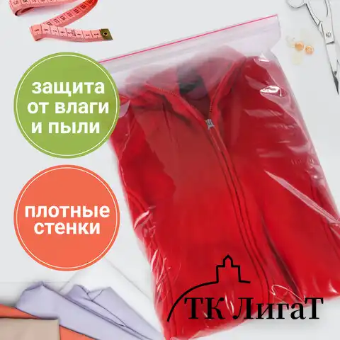 Пакеты ZIP LOCK "зиплок" ПРОЧНЫЕ, комплект 100 шт., 25х35 см, ПВД, 60 мкм, BRAUBERG EXTRA, 608175