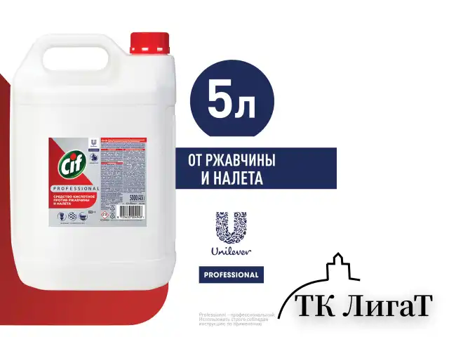 Средство для удаления ржавчины и известкового налета 5 л, CIF PROFESSIONAL, кислотное