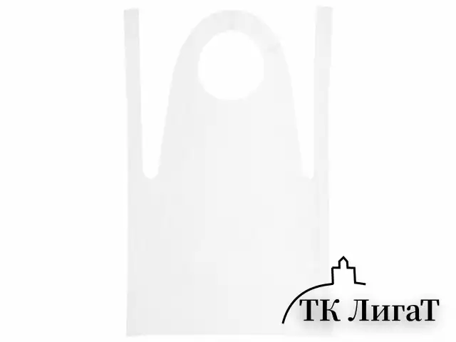 Фартуки полиэтиленовые, КОМПЛЕКТ 100 шт., одноразовые, размер 69 см х 107 см, плотность 14 мкм