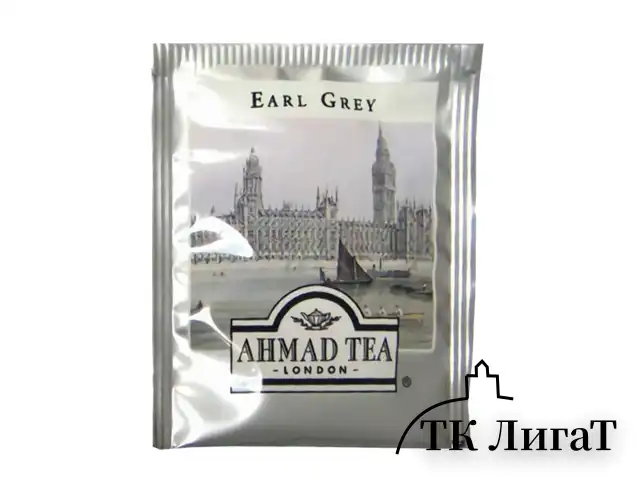Чай AHMAD (Ахмад) "Earl Grey", черный с ароматом бергамота, 100 пакетиков с ярлычками по 2 г, 595i-08