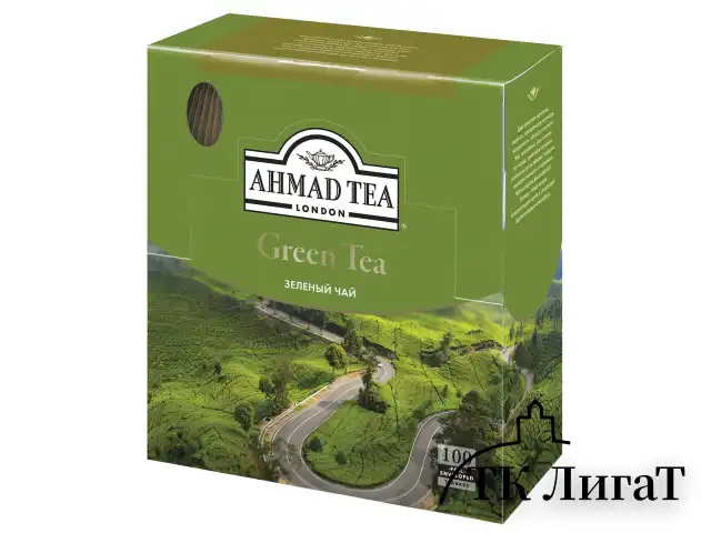 Чай AHMAD (Ахмад) "Green Tea", зеленый, 100 пакетиков по 2 г, 478i-08