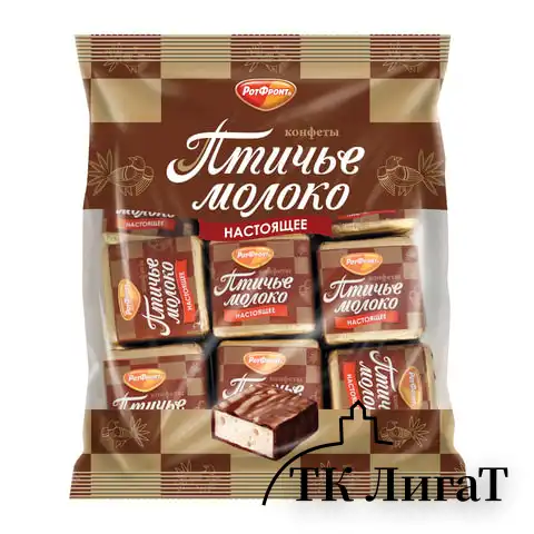 Конфеты шоколадные РОТ ФРОНТ "Птичье молоко", суфле, сливочно-ванильные, 225 г, пакет, РФ09922