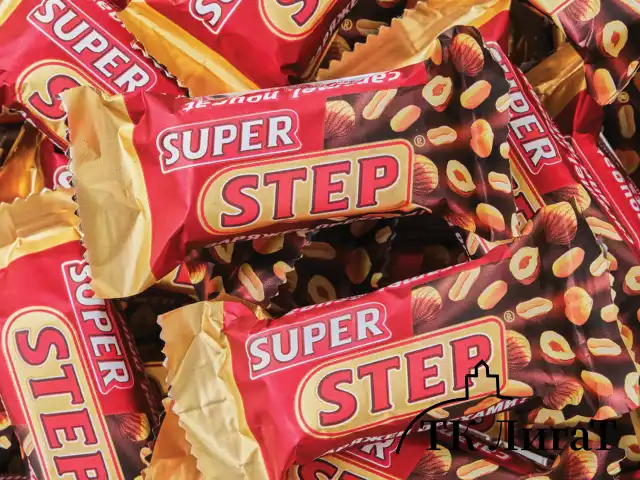 Конфеты шоколадные СЛАВЯНКА "Super Step" двухслойные, нуга с арахисом, 1000 г, пакет, 20465