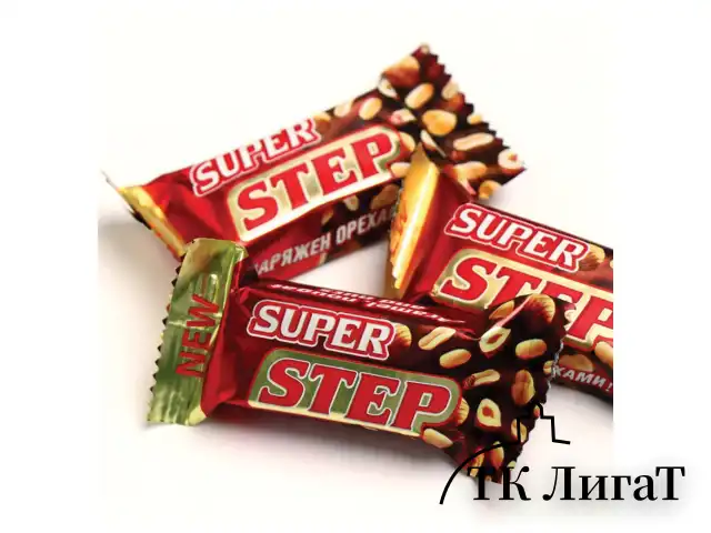 Конфеты шоколадные СЛАВЯНКА "Super Step" двухслойные, нуга с арахисом, 1000 г, пакет, 20465