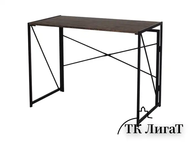 Стол на металлокаркасе BRABIX "LOFT CD-002", 1000х500х750 мм, складной, цвет морёный дуб, 641212
