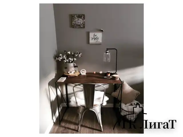 Стол на металлокаркасе BRABIX "LOFT CD-002", 1000х500х750 мм, складной, цвет морёный дуб, 641212