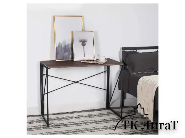 Стол на металлокаркасе BRABIX "LOFT CD-002", 1000х500х750 мм, складной, цвет морёный дуб, 641212