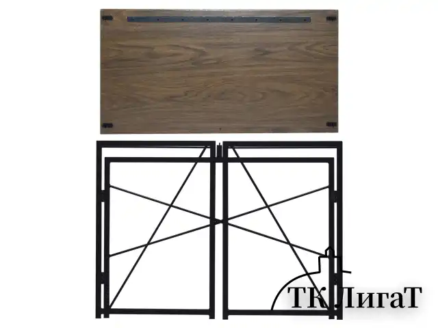 Стол на металлокаркасе BRABIX "LOFT CD-002", 1000х500х750 мм, складной, цвет морёный дуб, 641212