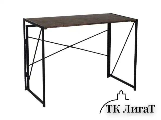 Стол на металлокаркасе BRABIX "LOFT CD-002", 1000х500х750 мм, складной, цвет морёный дуб, 641212