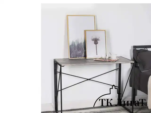 Стол на металлокаркасе BRABIX "LOFT CD-002", 1000х500х750 мм, складной, цвет дуб антик, 641213