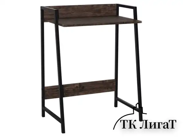 Стол на металлокаркасе BRABIX "LOFT CD-003", 640х420х840 мм, цвет морёный дуб, 641215