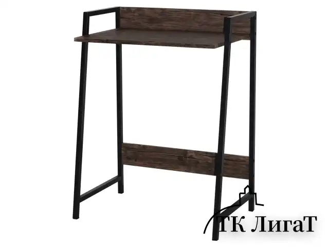 Стол на металлокаркасе BRABIX "LOFT CD-003", 640х420х840 мм, цвет морёный дуб, 641215
