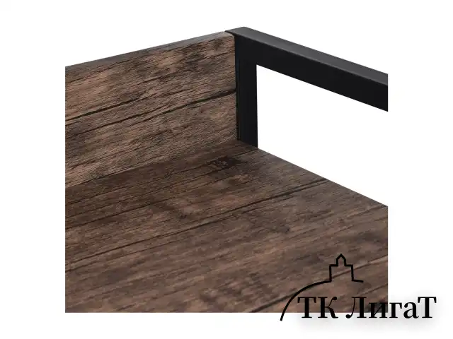 Стол на металлокаркасе BRABIX "LOFT CD-003", 640х420х840 мм, цвет морёный дуб, 641215