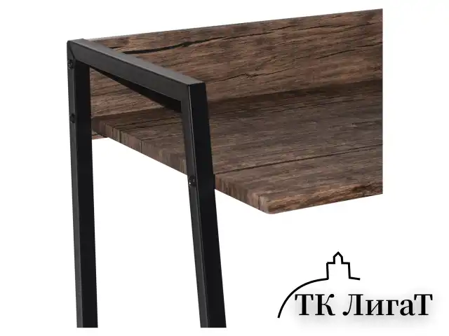 Стол на металлокаркасе BRABIX "LOFT CD-003", 640х420х840 мм, цвет морёный дуб, 641215