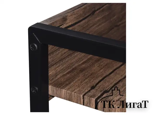 Стол на металлокаркасе BRABIX "LOFT CD-003", 640х420х840 мм, цвет морёный дуб, 641215