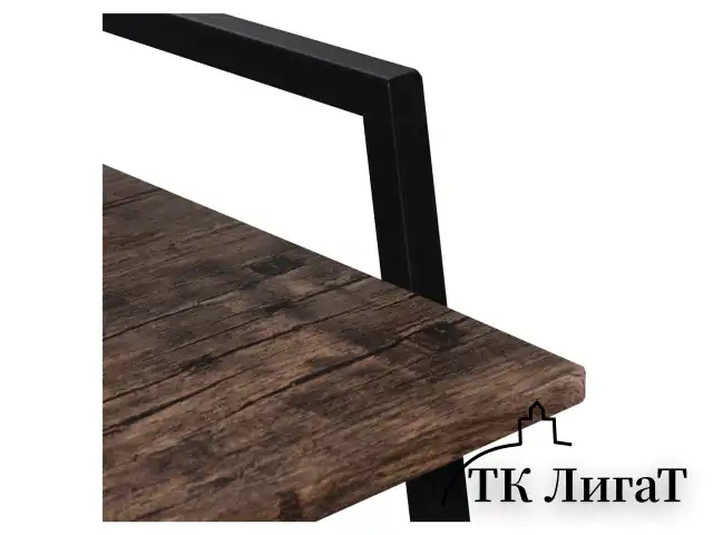 Стол на металлокаркасе BRABIX "LOFT CD-003", 640х420х840 мм, цвет морёный дуб, 641215
