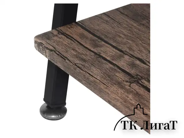 Стол на металлокаркасе BRABIX "LOFT CD-004", 1200х535х1110 мм, 3 полки, цвет морёный дуб, 641218