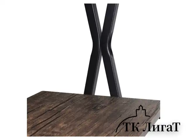 Стол на металлокаркасе BRABIX "LOFT CD-004", 1200х535х1110 мм, 3 полки, цвет морёный дуб, 641218