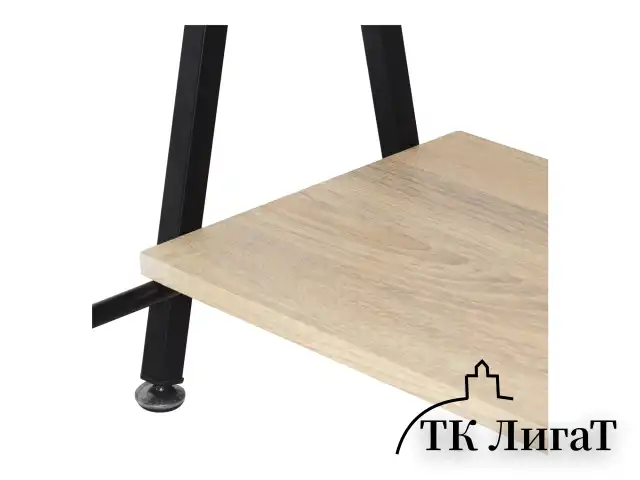Стол на металлокаркасе BRABIX "LOFT CD-004", 1200х535х1110 мм, 3 полки, цвет дуб натуральный, 641220