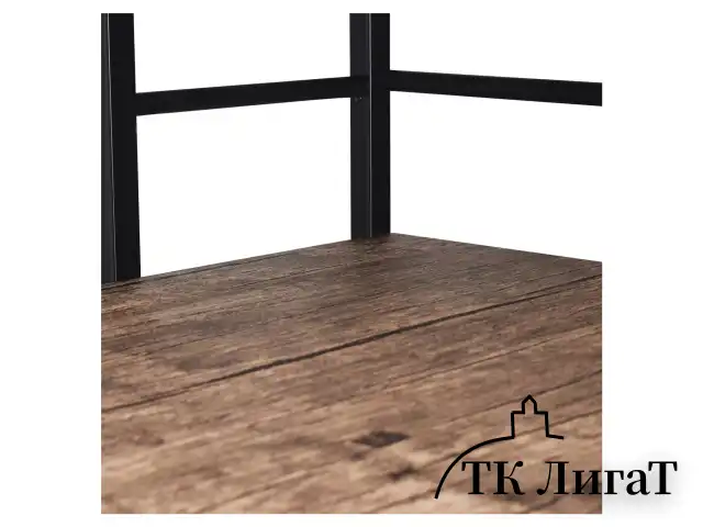 Стол на металлокаркасе BRABIX "LOFT CD-005", 1200х520х1200 мм, 3 полки, цвет морёный дуб, 641221